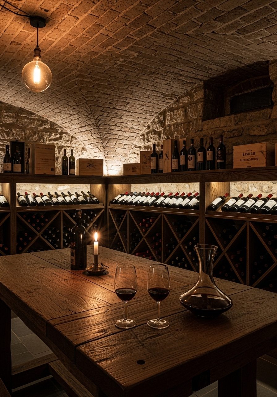 Bodega subterránea de vinos